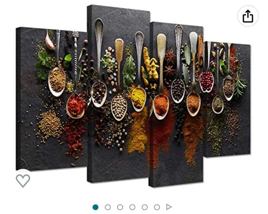 Seasoning home kitchen decorfor Home Decor Decoration Gift Piece (Stretched by Wooden Frame,Ready to Hang