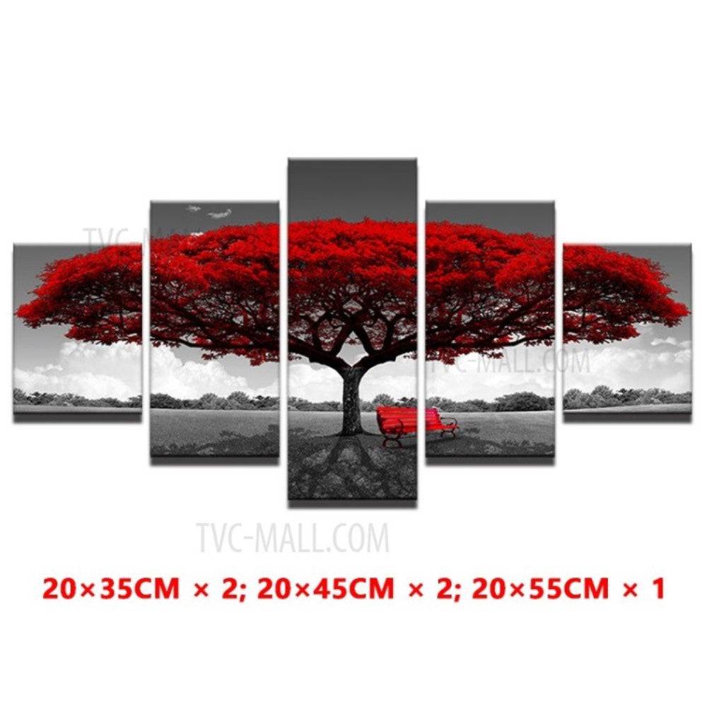 Canvas Wall Art Red Tree Picture Prints on Canvas Landscape Painting