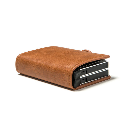 RFID Business Credit Card Holder High Capacity Leather ID Card Case