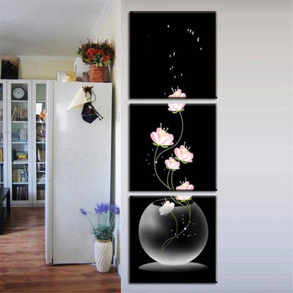 3Pcs/Set Decorative Canvas Wall Art Flower Painting Modern Elegant Artwork for Living Room Home Decoration