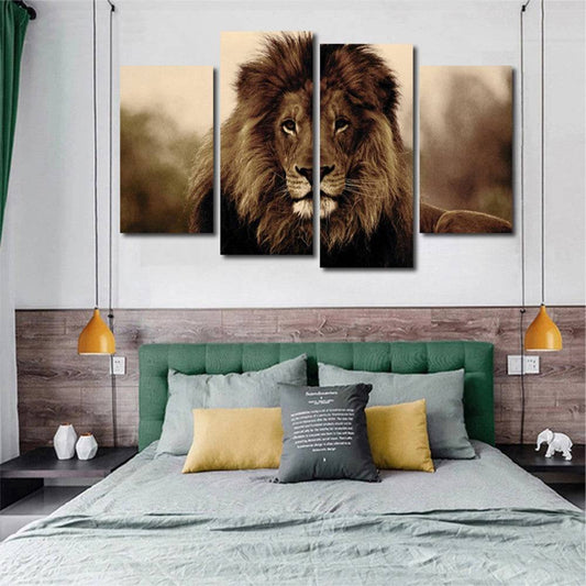 Lion Canvas  Painting Wall Art Decor Modern Flower Painting Decoration - 30cmx60cmx2Pcs and 30cmx80cmx2Pcs