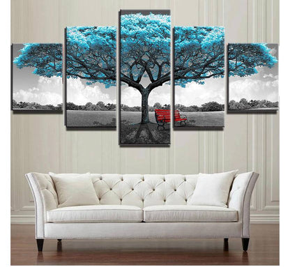 Canvas Wall Art Red Tree Picture Prints on Canvas Landscape Painting