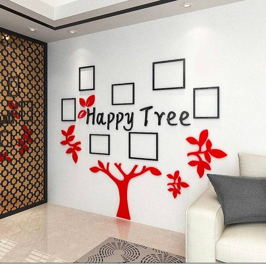 DecorSmart Love Family Tree Picture Frame Collage Removable 3D DIY Acrylic Wall Decor Stickers